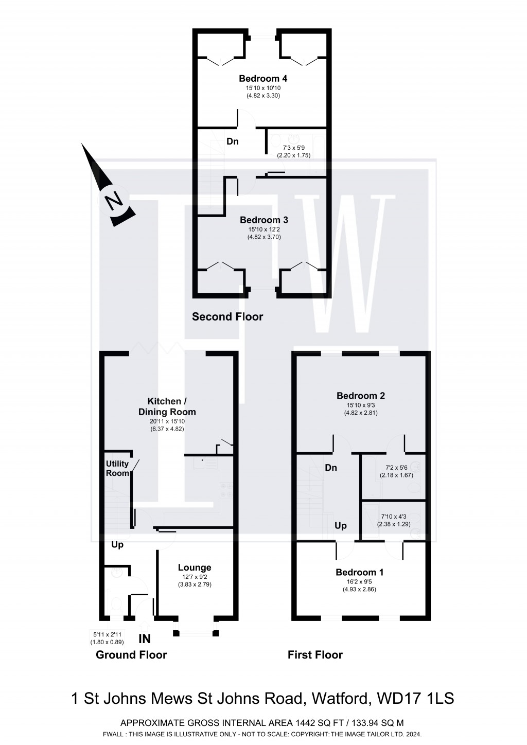 Floorplans For Heather Court, 37B St. Johns Road, Watford