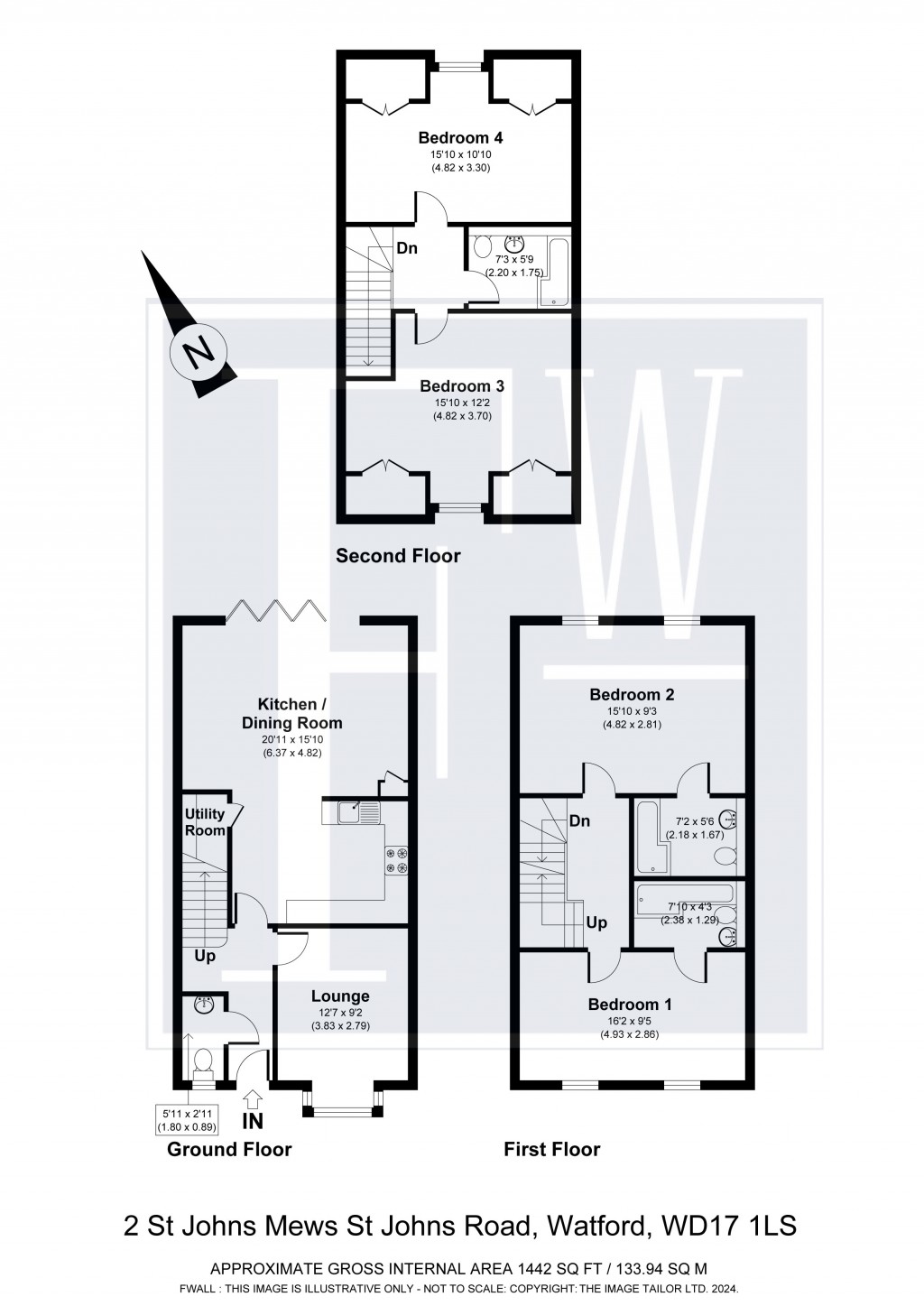 Floorplans For Heather Court, 37B St. Johns Road, Watford