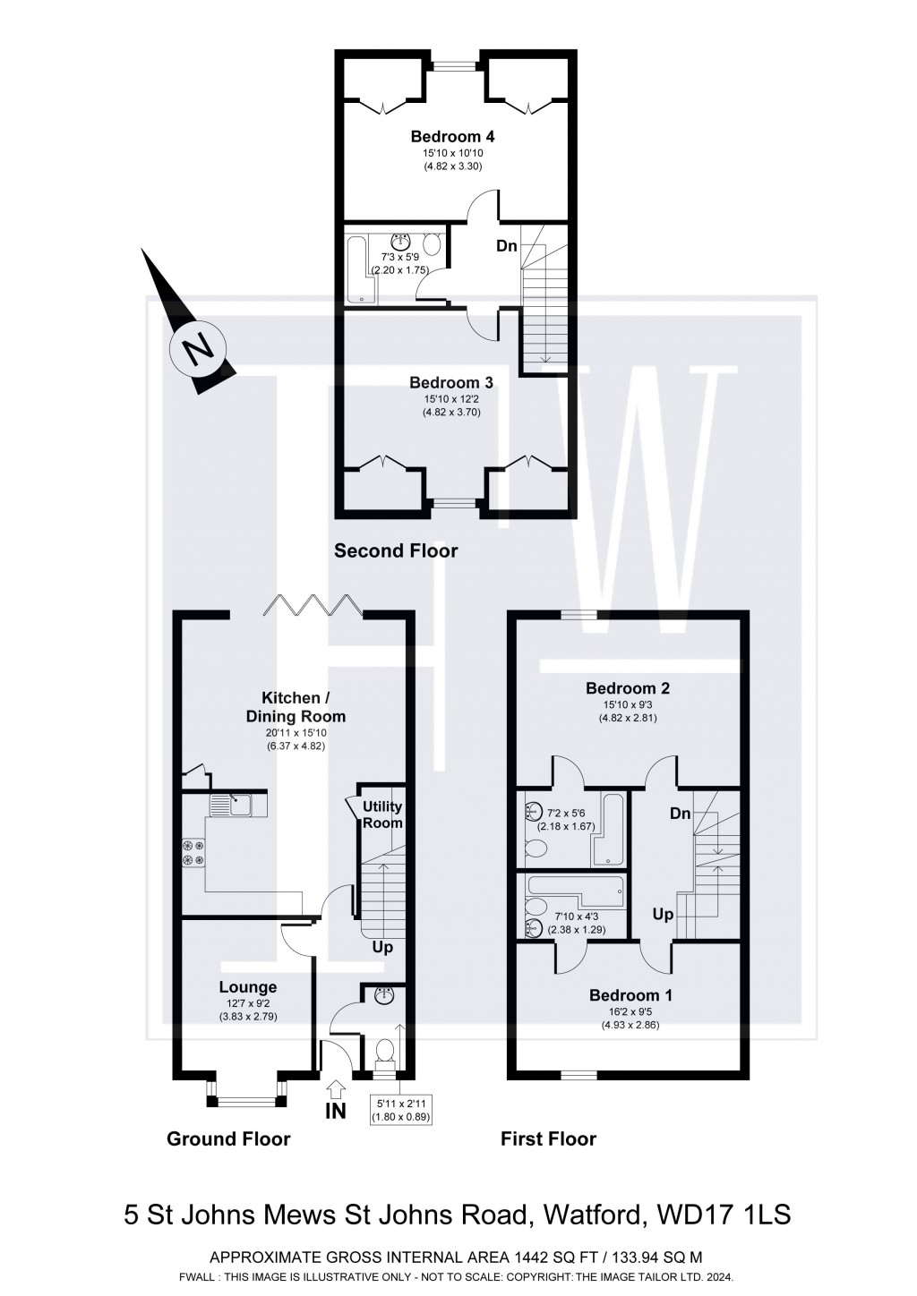 Floorplans For Heather Court, 37B St. Johns Road, Watford